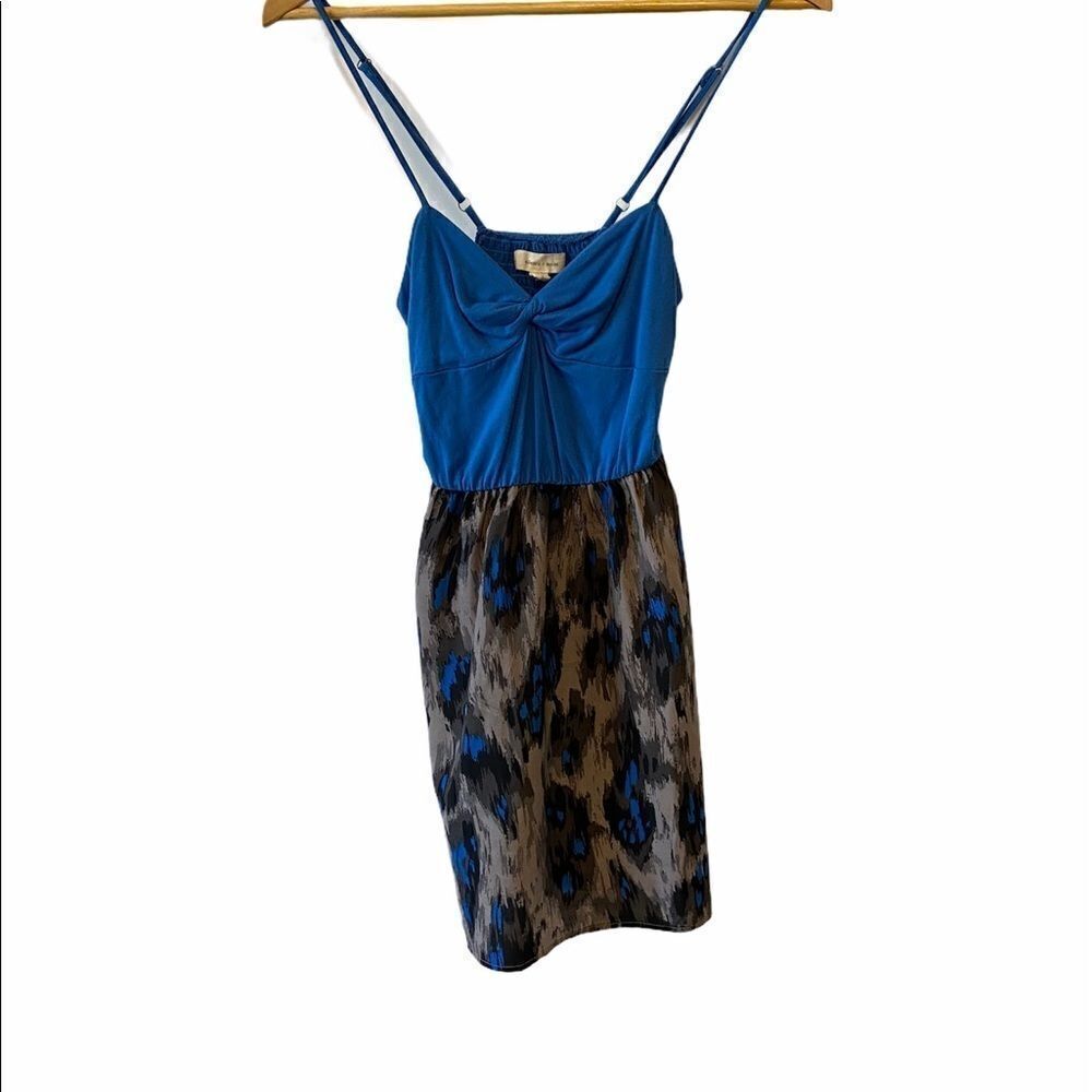 SILENCE+NOISE Blue Patterned Casual Tank Dress S